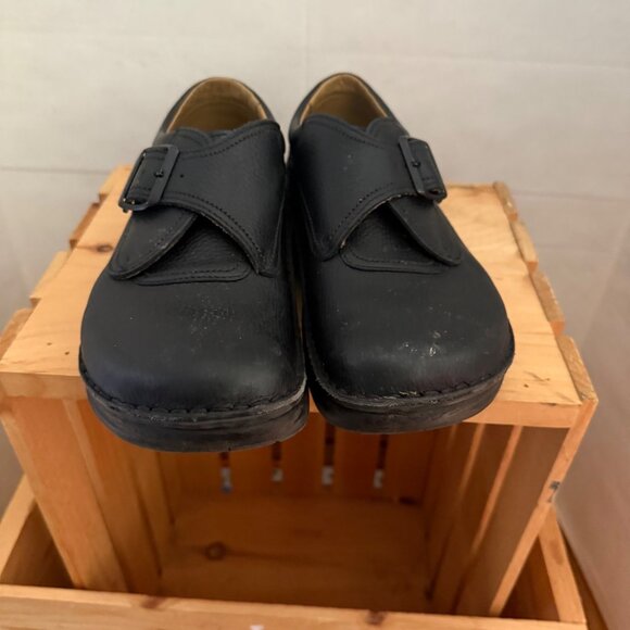 Birkenstock Mens Size 40 US 7-7.5 Black Leather Buckle Strap Trent Loafer Shoes - Picture 2 of 16